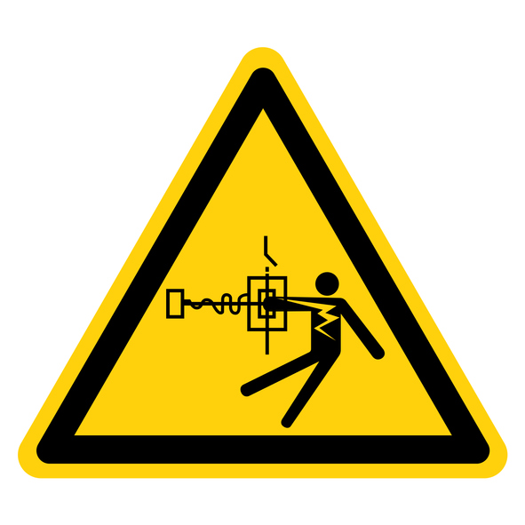 Warning Risk Electrical Shock Symbol Sign ,Vector Illustration, Isolate On White Background Label. EPS10
